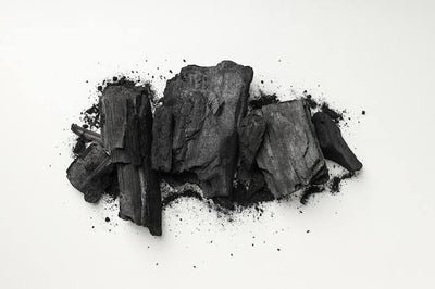 charcoal on a white background
